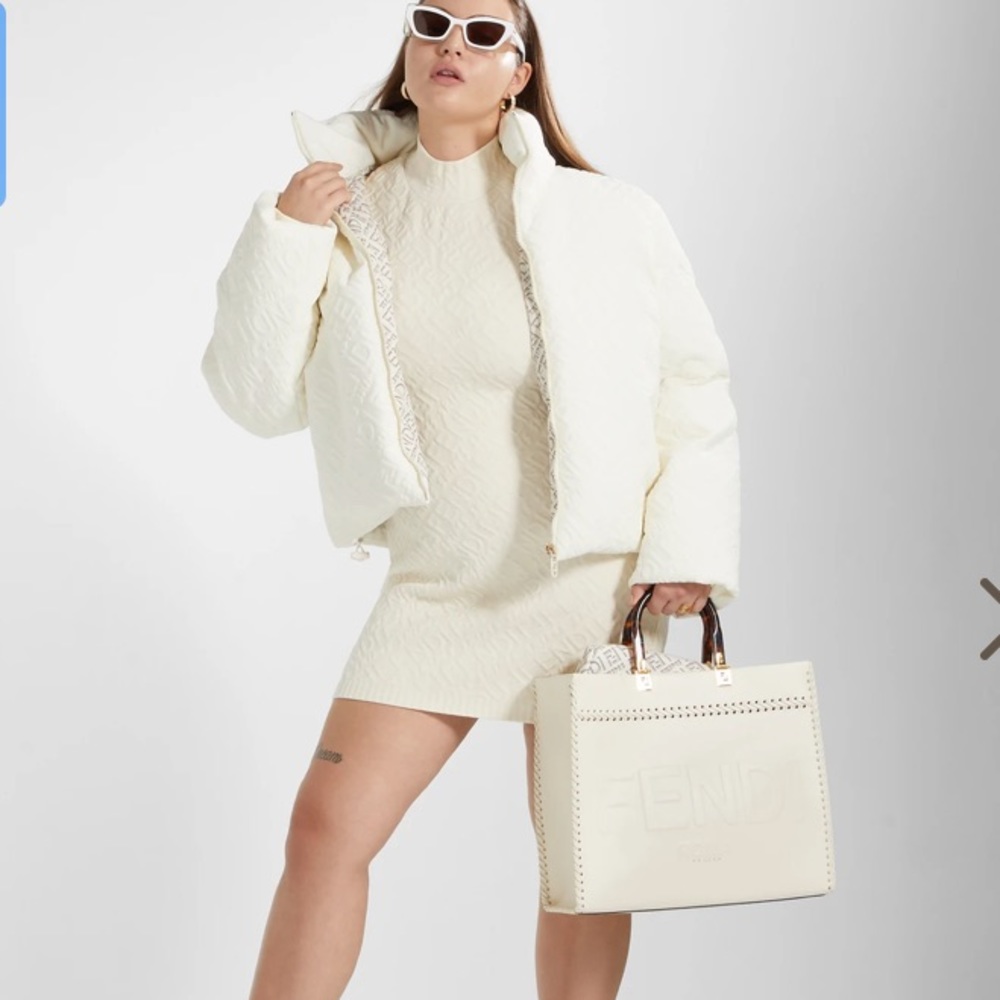 Fendi x skims EMBOSSED SHORT SLEEVE DRESS